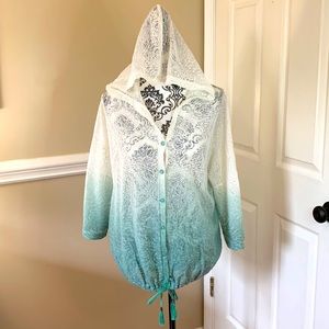 American rag CIE, women’s, ombre, three-quarter length sleeve top, OX